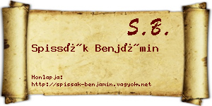 Spissák Benjámin névjegykártya